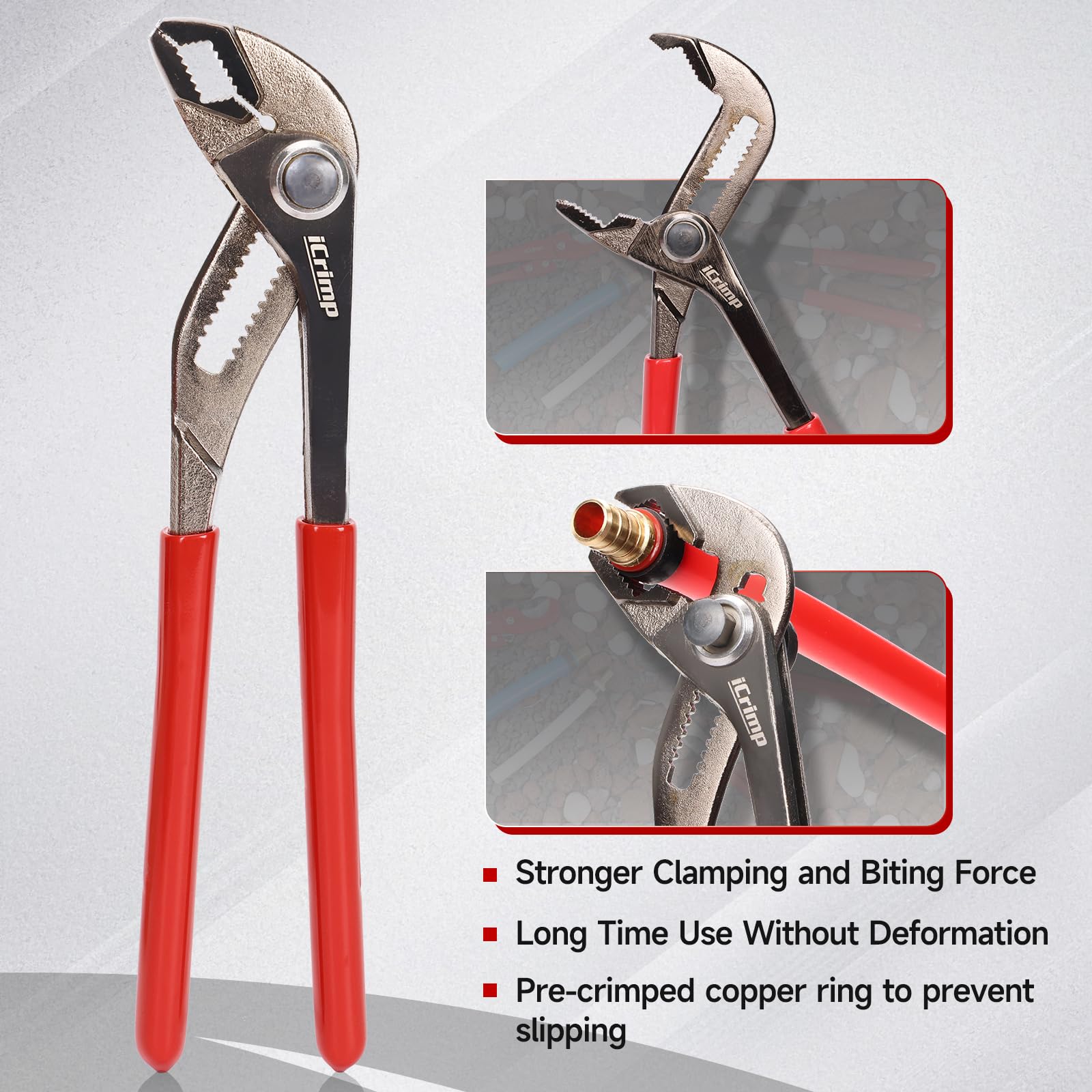 IWISS adjustable 9.5-inch pliers offer versatile grip in tight spaces