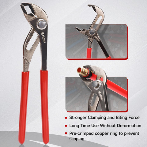 IWISS adjustable 9.5-inch pliers offer versatile grip in tight spaces