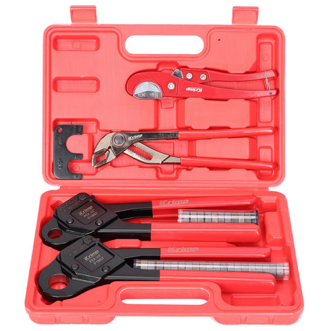 IWISS iCrimp angle head tool and crimp tools assembly for versatile plumbing tasks