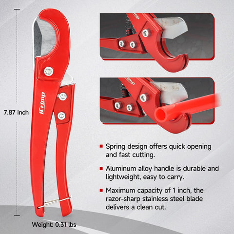 IWISS iCrimp angled head reaches tight spaces for easier assembly