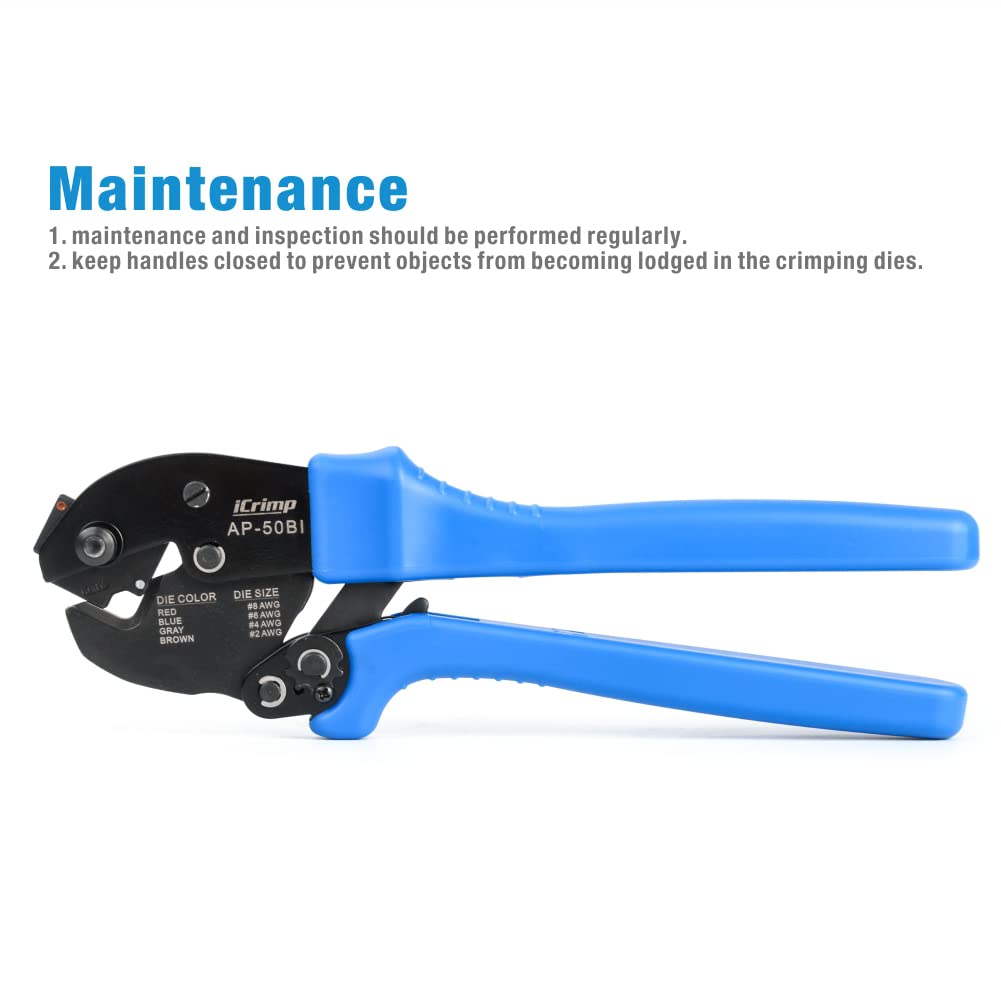 Release trigger on IWISS AP-50BI helps clear mis-crimps quickly