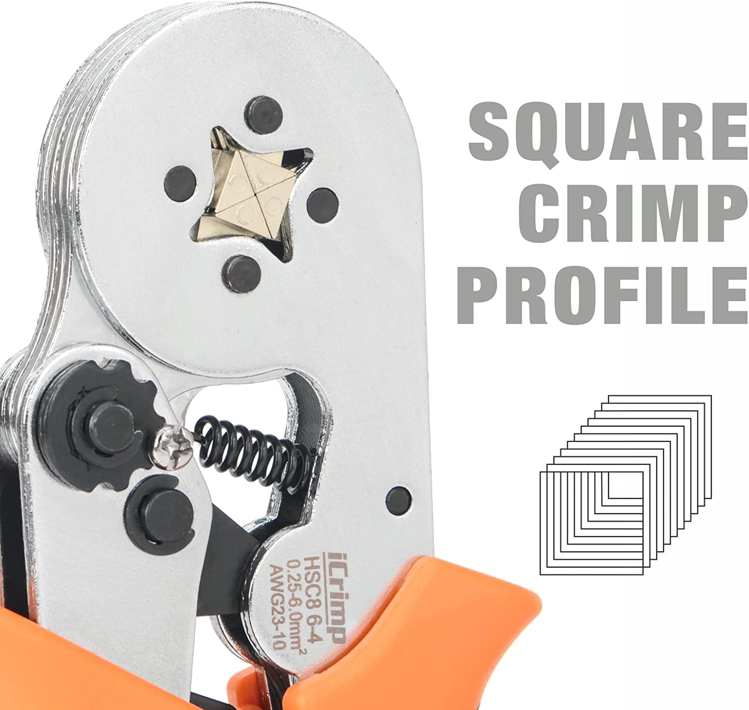 IWISS automatic ratchet ensures consistent crimps for reliable terminations.
