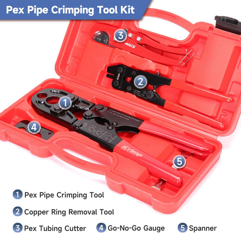 Close-up of IWISS iCrimp jaws preventing copper-ring damage during installation