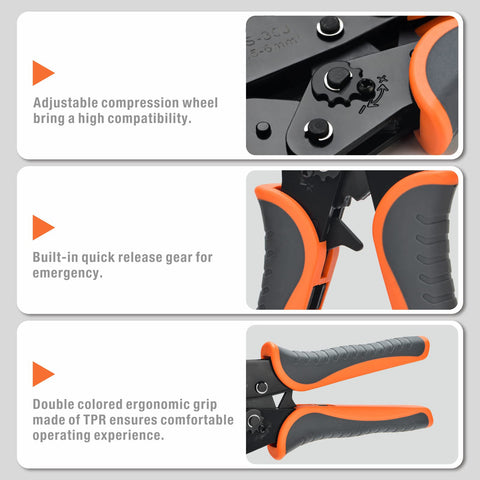 Rust-resistant casting jaws deliver durable, strong crimps.