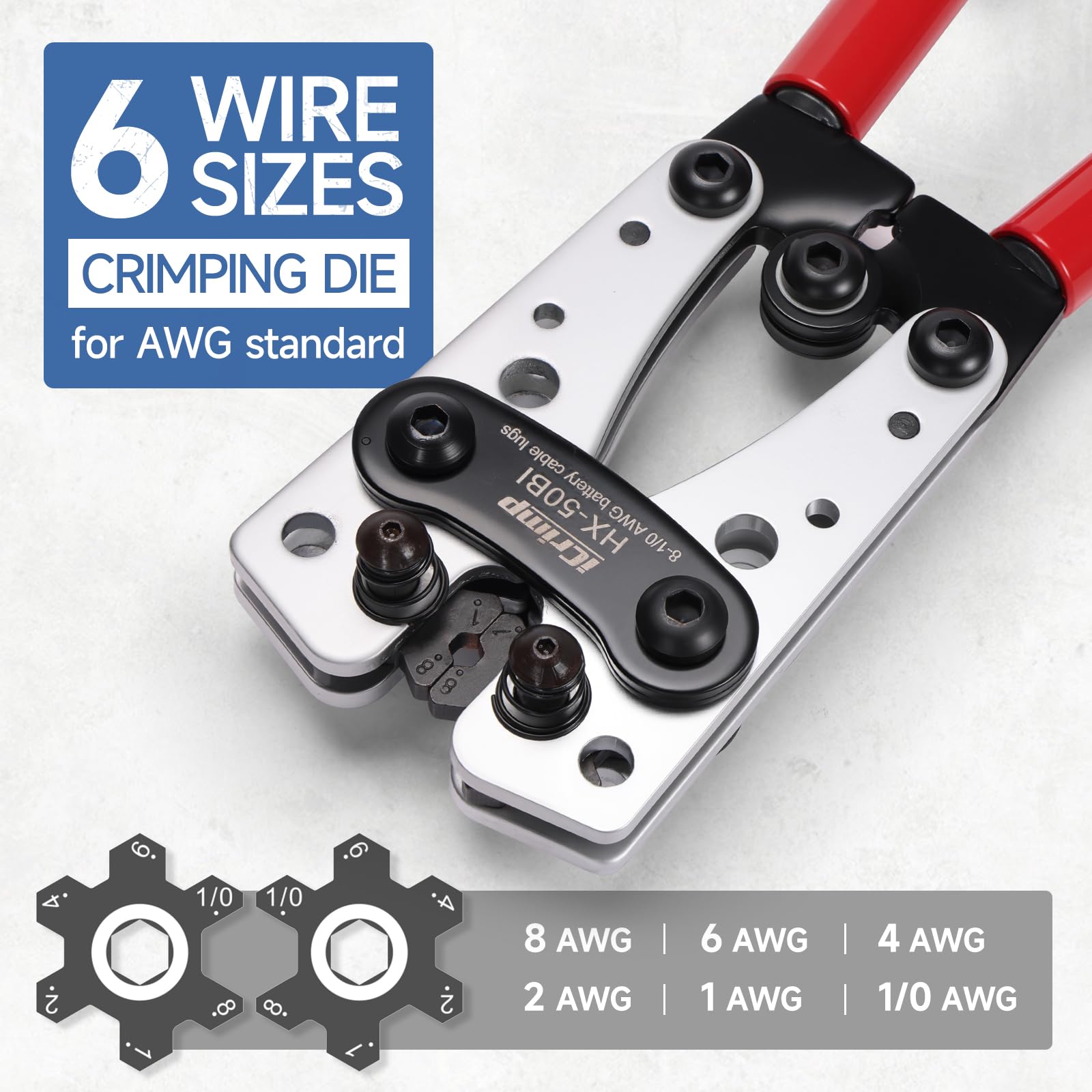 IWISS iCrimp embossed AWG label after crimp for quick verification