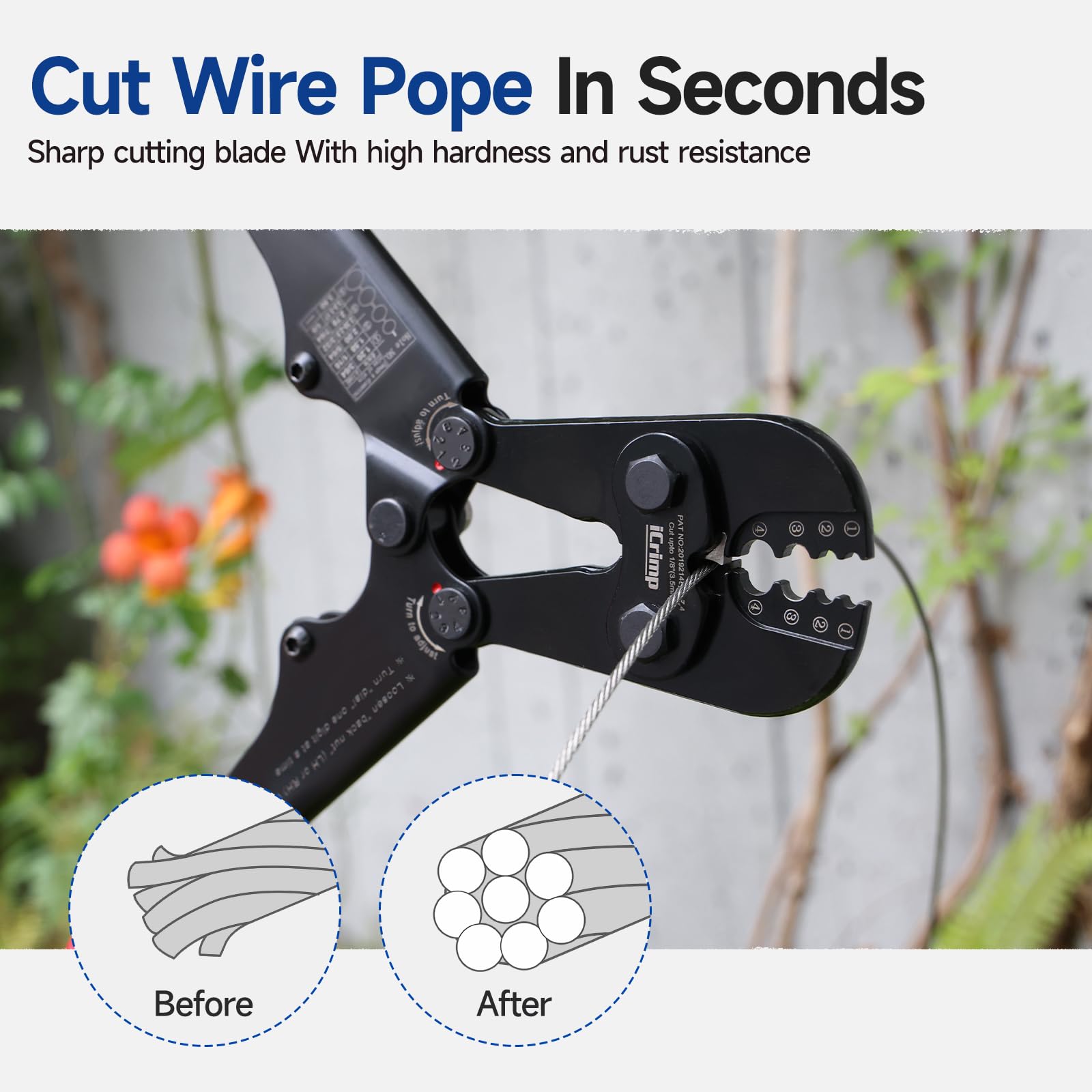 IWISS iCrimp ergonomic non-slip handles provide comfortable grip