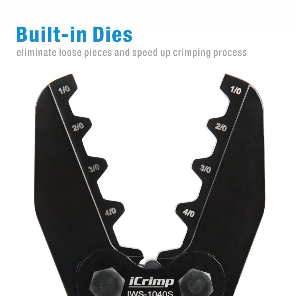 IWISS iCrimp ergonomic rubber handle reduces fatigue during use