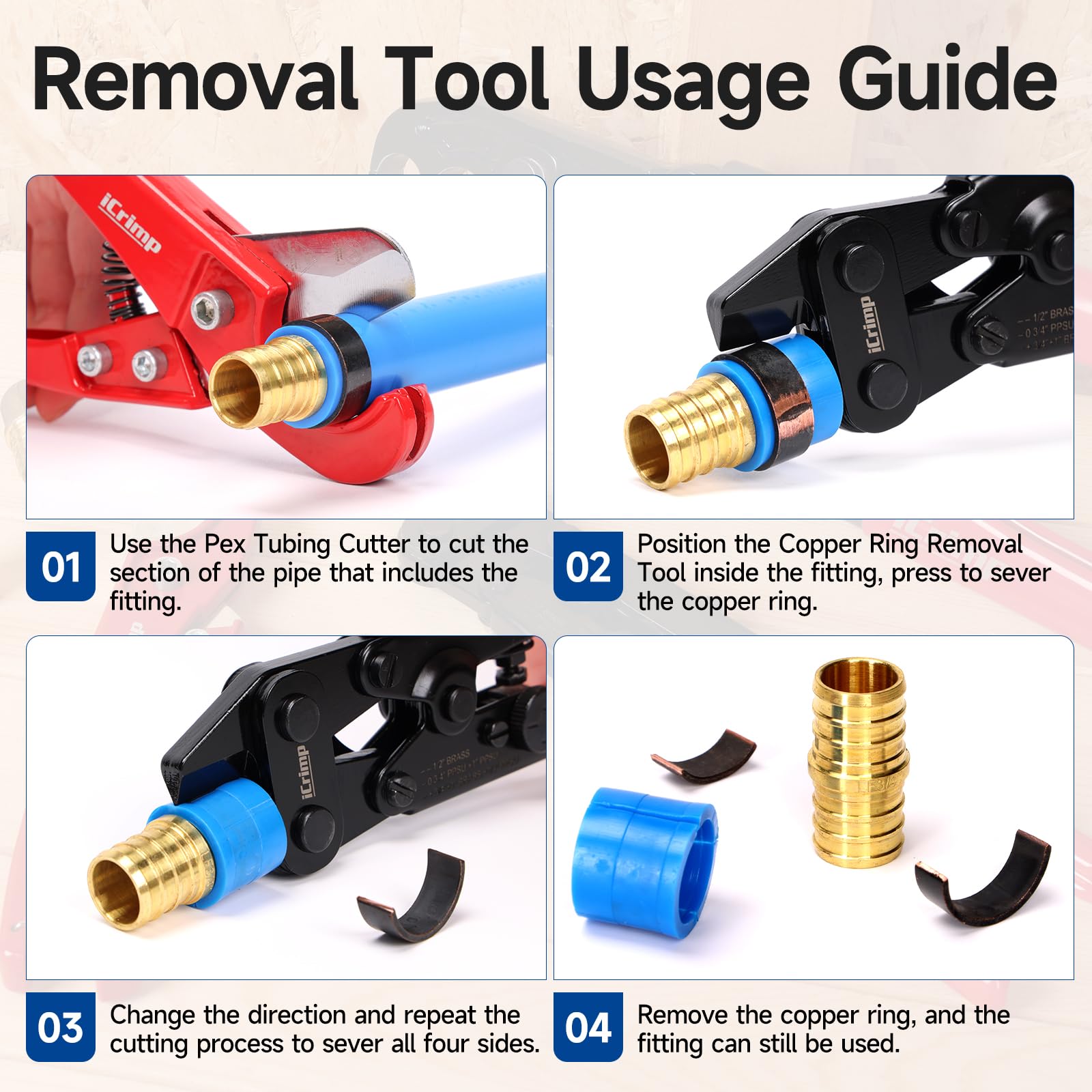 Ergonomic short handles improve control in tight spaces