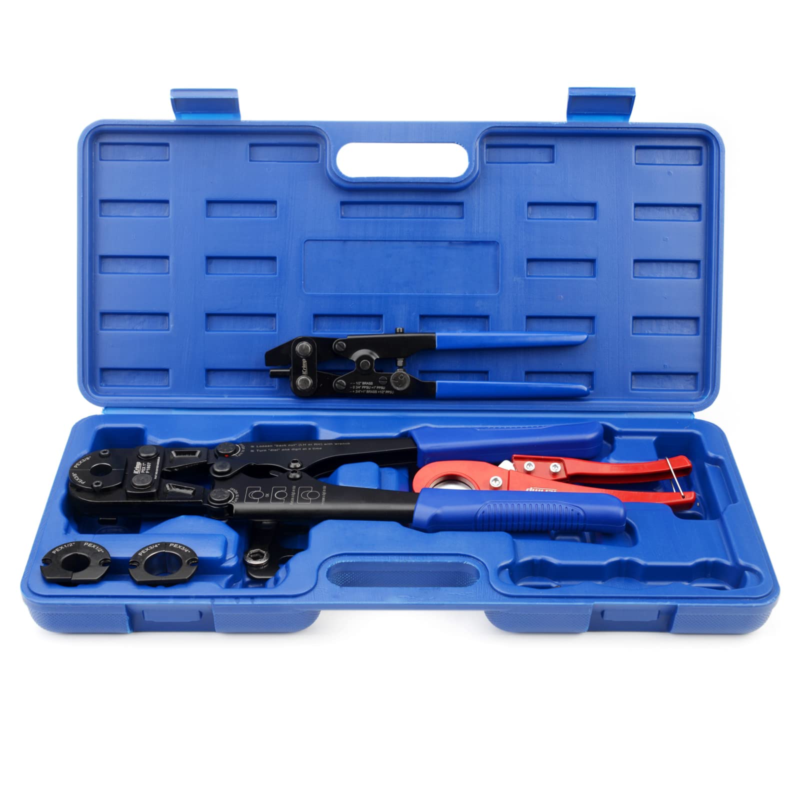 IWISS iCrimp F1807 tool with interchangeable jaws for multiple copper rings