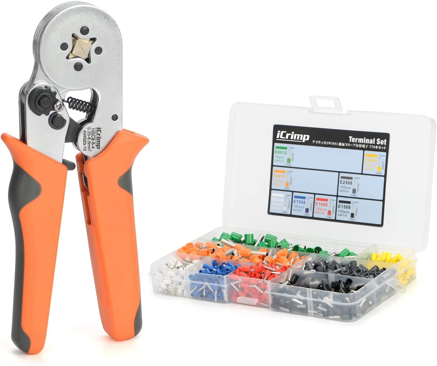 IWISS iCrimp ferrule-crimping tool in action for precise electrical connections.