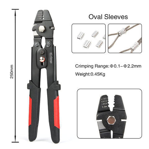IWISS iCrimp four-position crimping guide for copper or aluminum sleeves