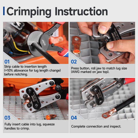 IWISS iCrimp heavy-duty lug work on battery cables
