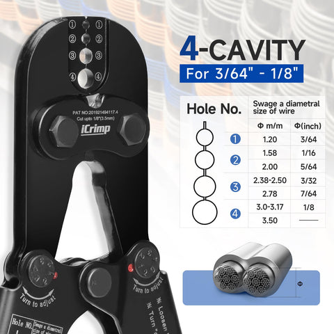 IWISS iCrimp high-strength steel build with black oxide finish