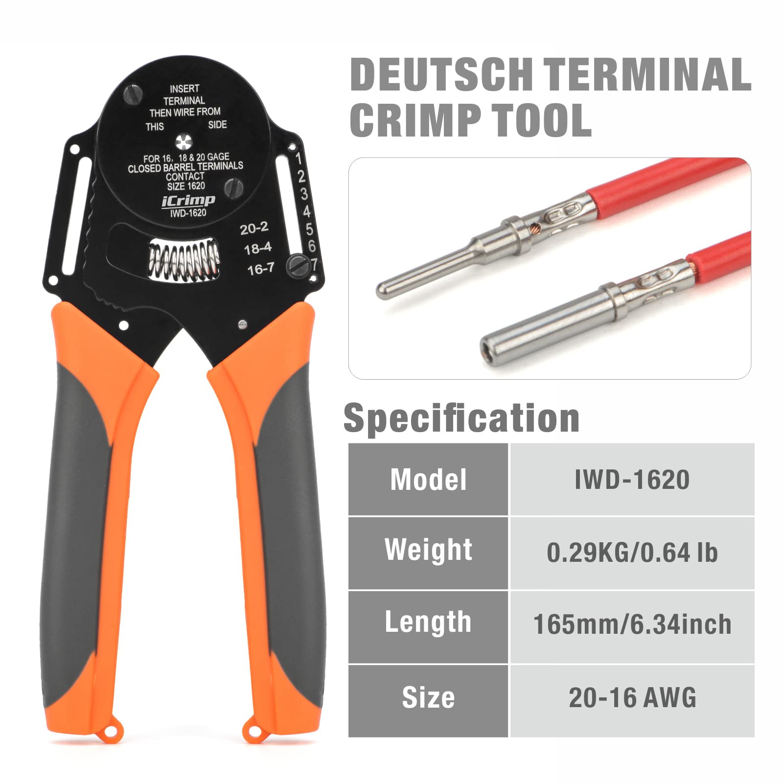 IWISS iCrimp IWD-1620 tool head image showing precise crimp alignment