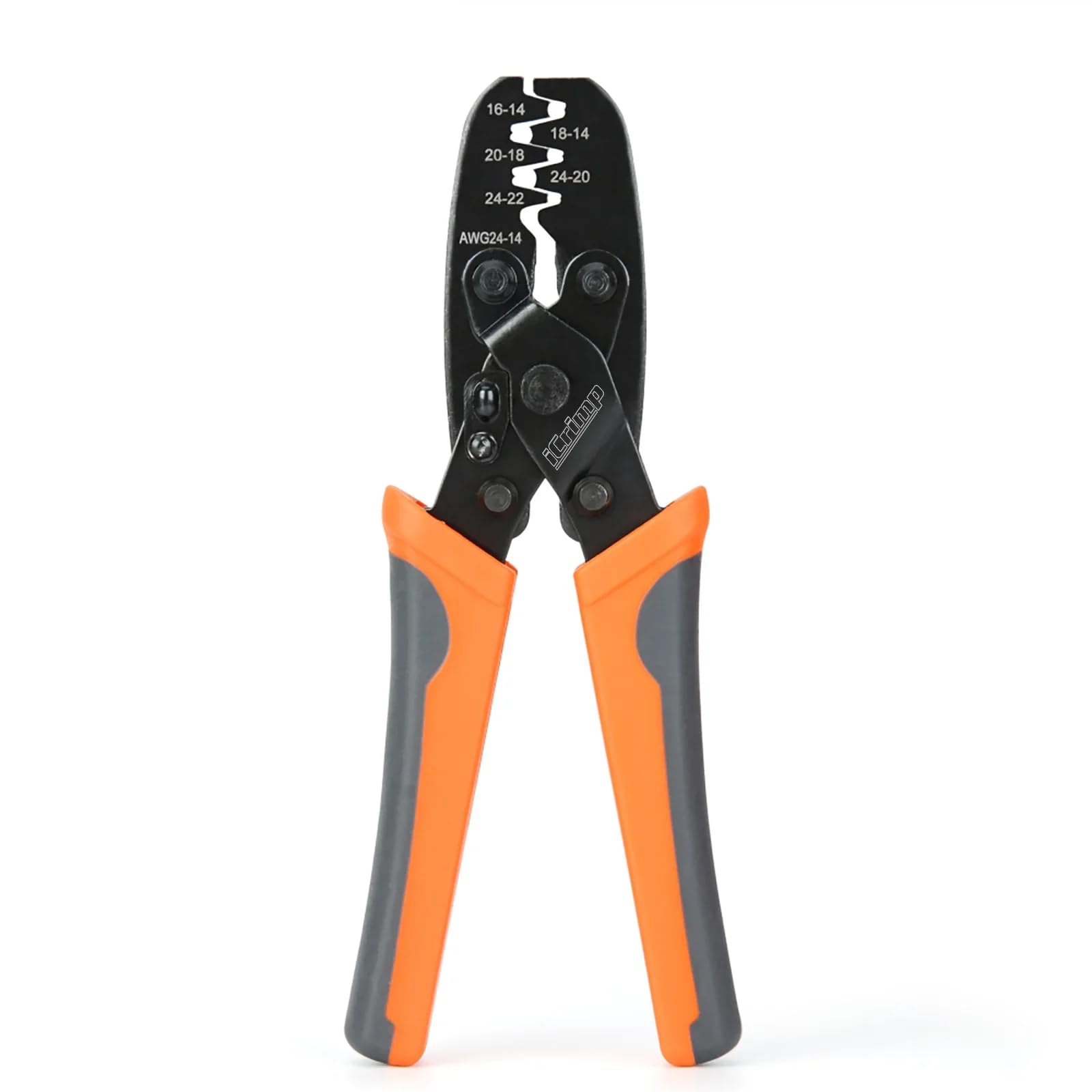 IWISS iCrimp non-insulated open-barrel tool with five cavities for precise crimps.