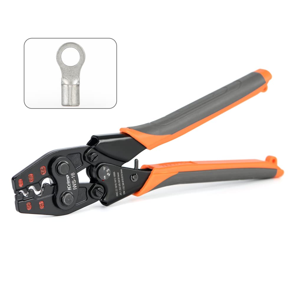 IWISS iCrimp non-insulated terminal crimper full view for precise crimps on copper cables