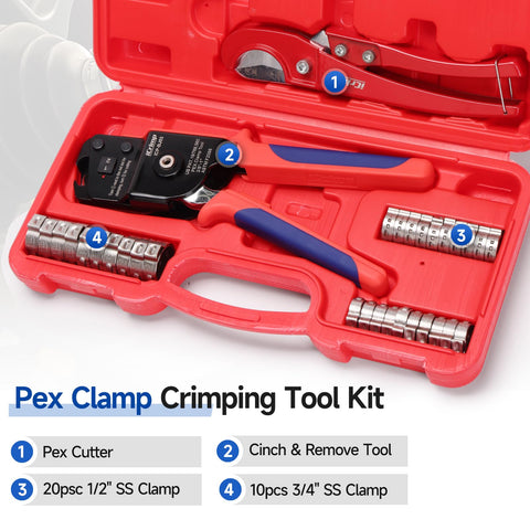 IWISS iCrimp 30-clamp set for versatile PEX projects