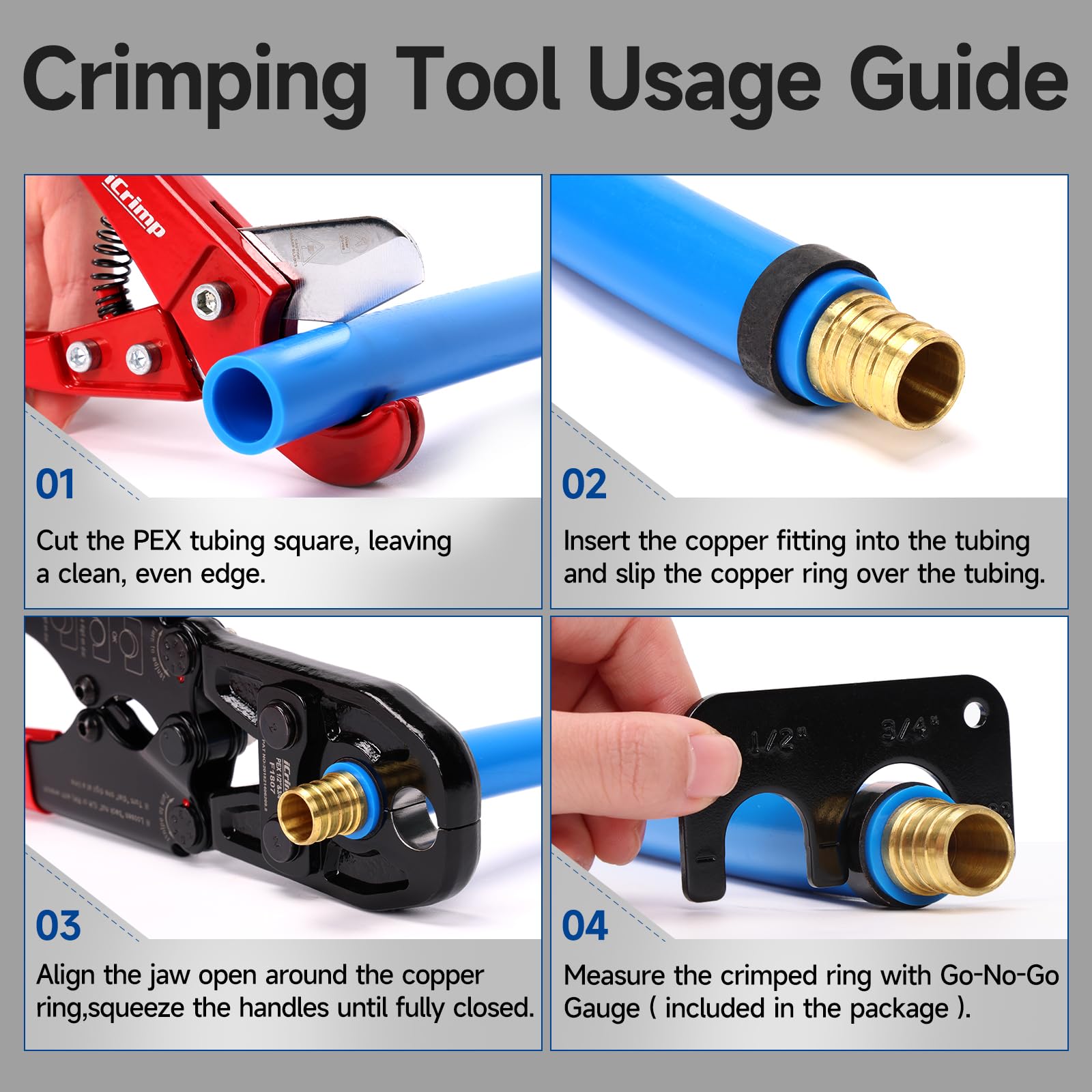PEX tubing cutter delivers clean cuts for 1/2 and 3/4 inch lines