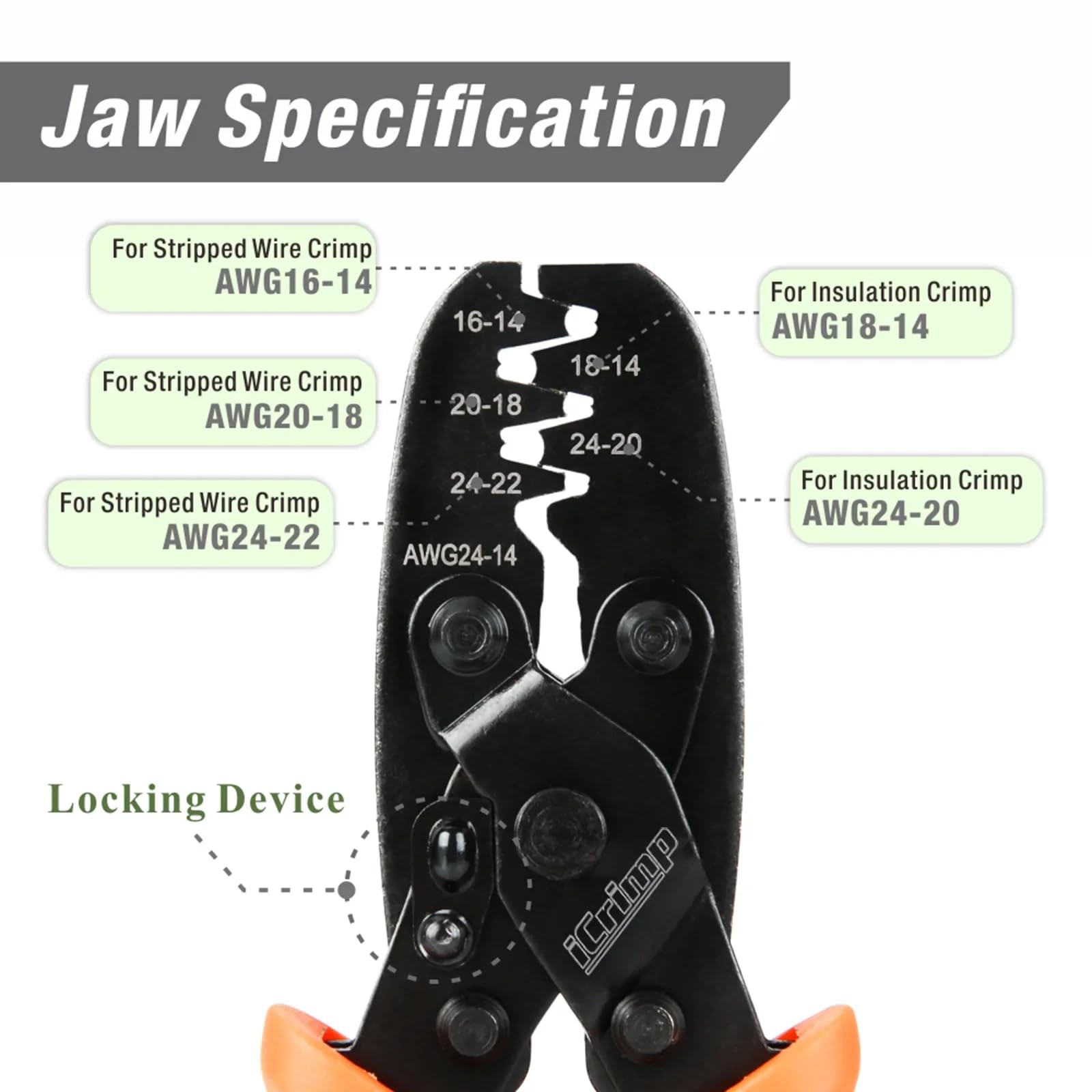 IWISS iCrimp features rubber grip handles for comfortable, fatigue-free work.