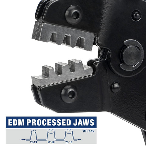 iCrimp SN-28B angled head aids access in tight spaces during crimps