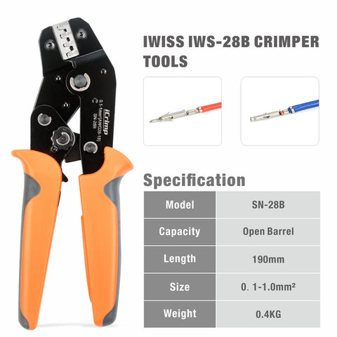 SN-28B precision dies ensure consistent crimps for JST XH/VH connectors