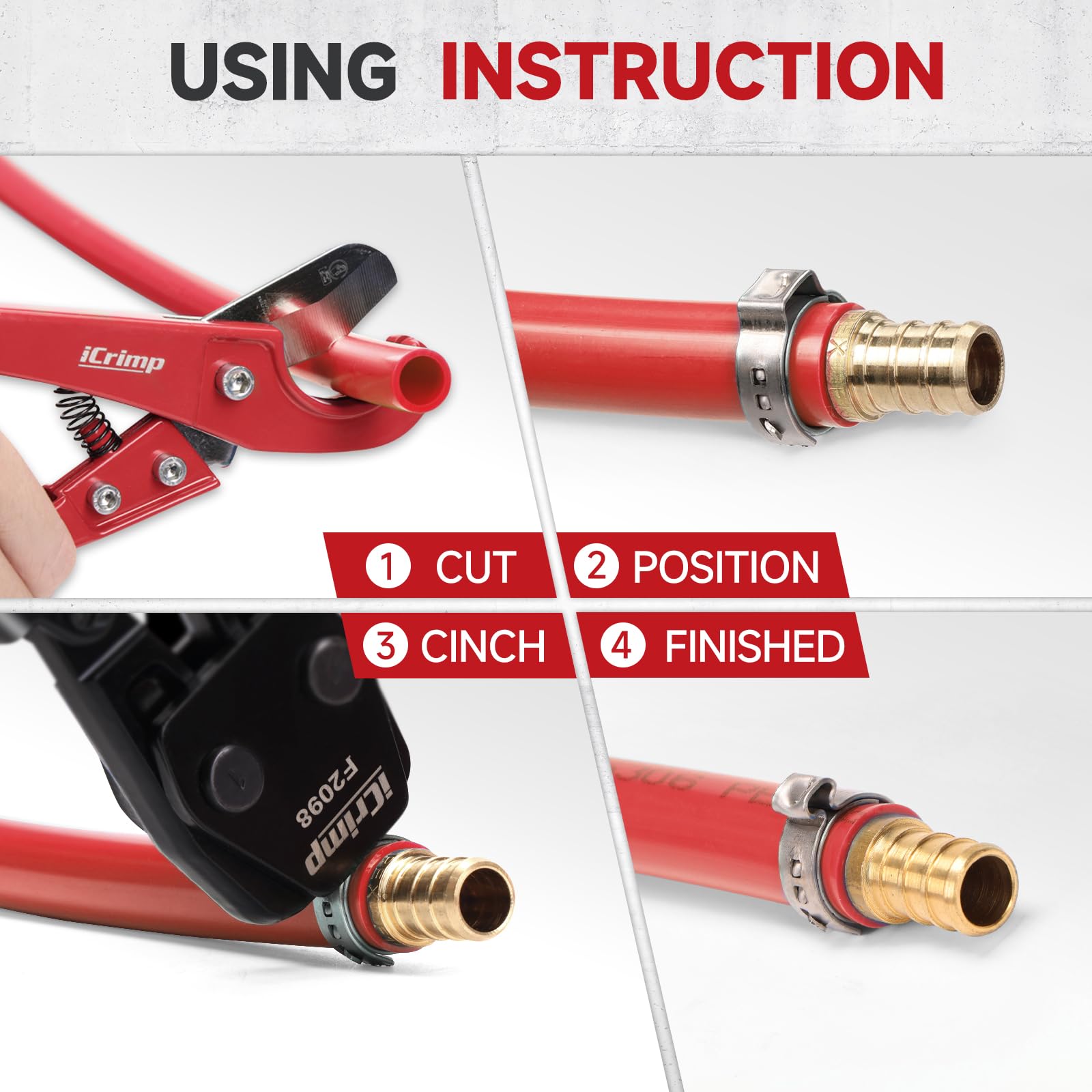 IWISS three-quarter-inch clamps pack for larger PEX fittings