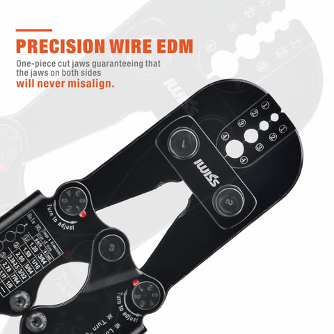 IWISS iCrimp tool with four crimping positions for versatility.