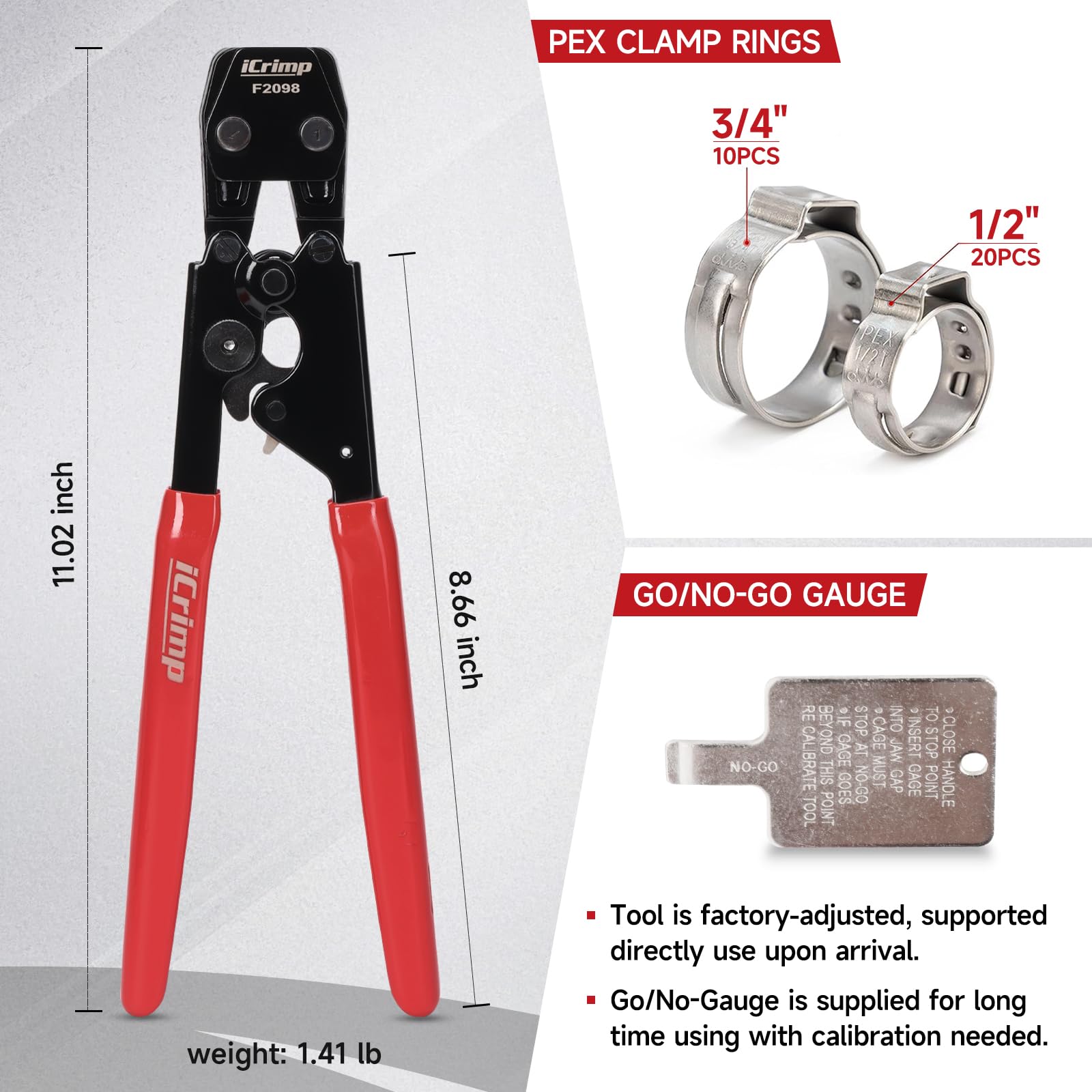 IWISS iCrimp tool cinching on stainless clamps reliably