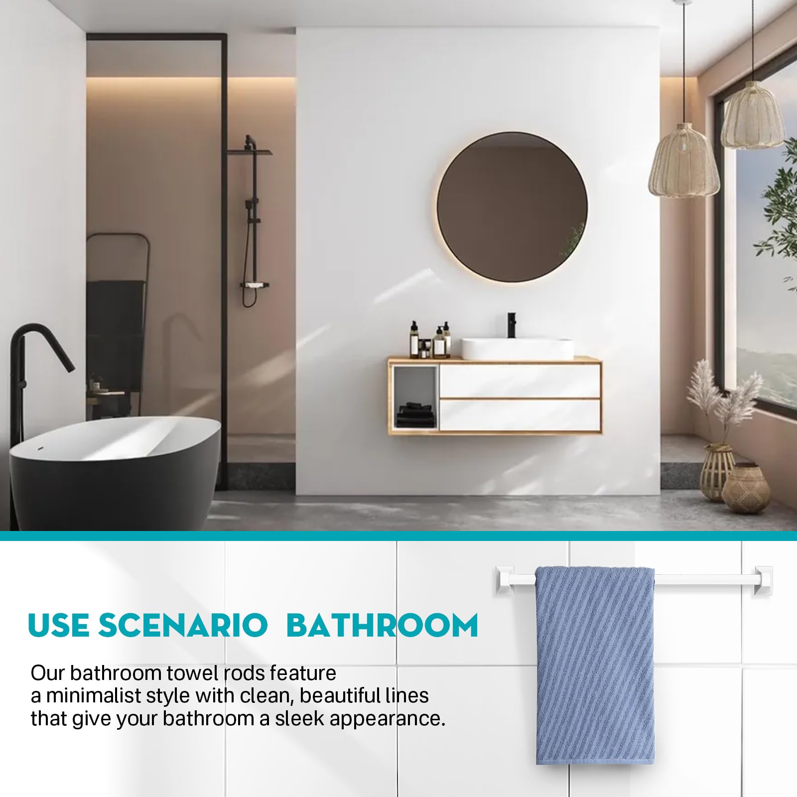 IWIWE cut-to-length towel bar lets you tailor length to your space.
