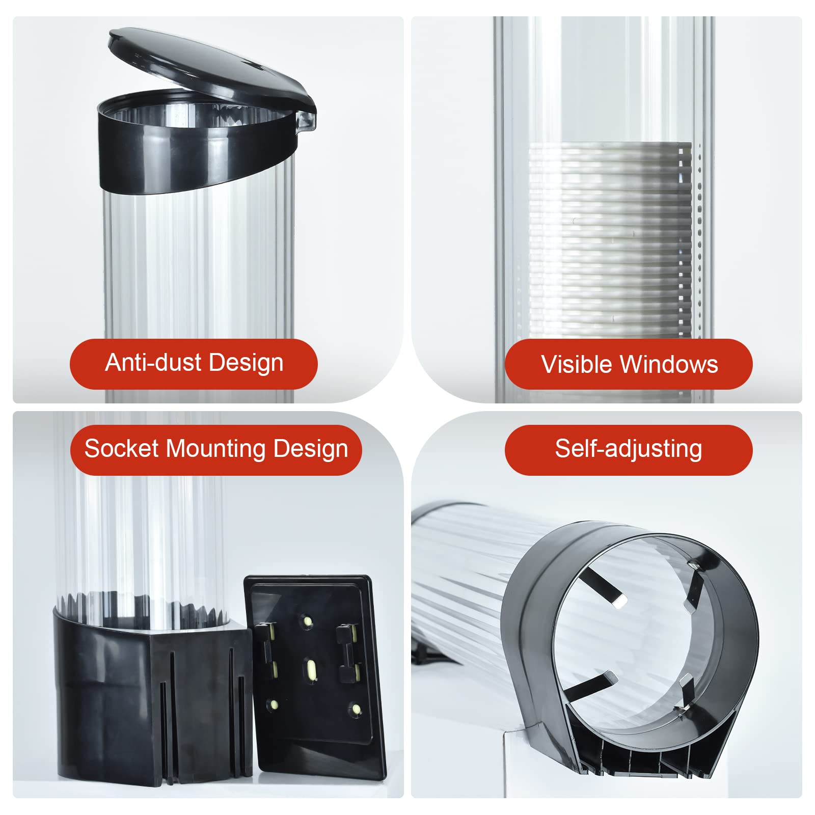 IWNTWY anti-dust clamshell cover protects cups from dust and moisture.