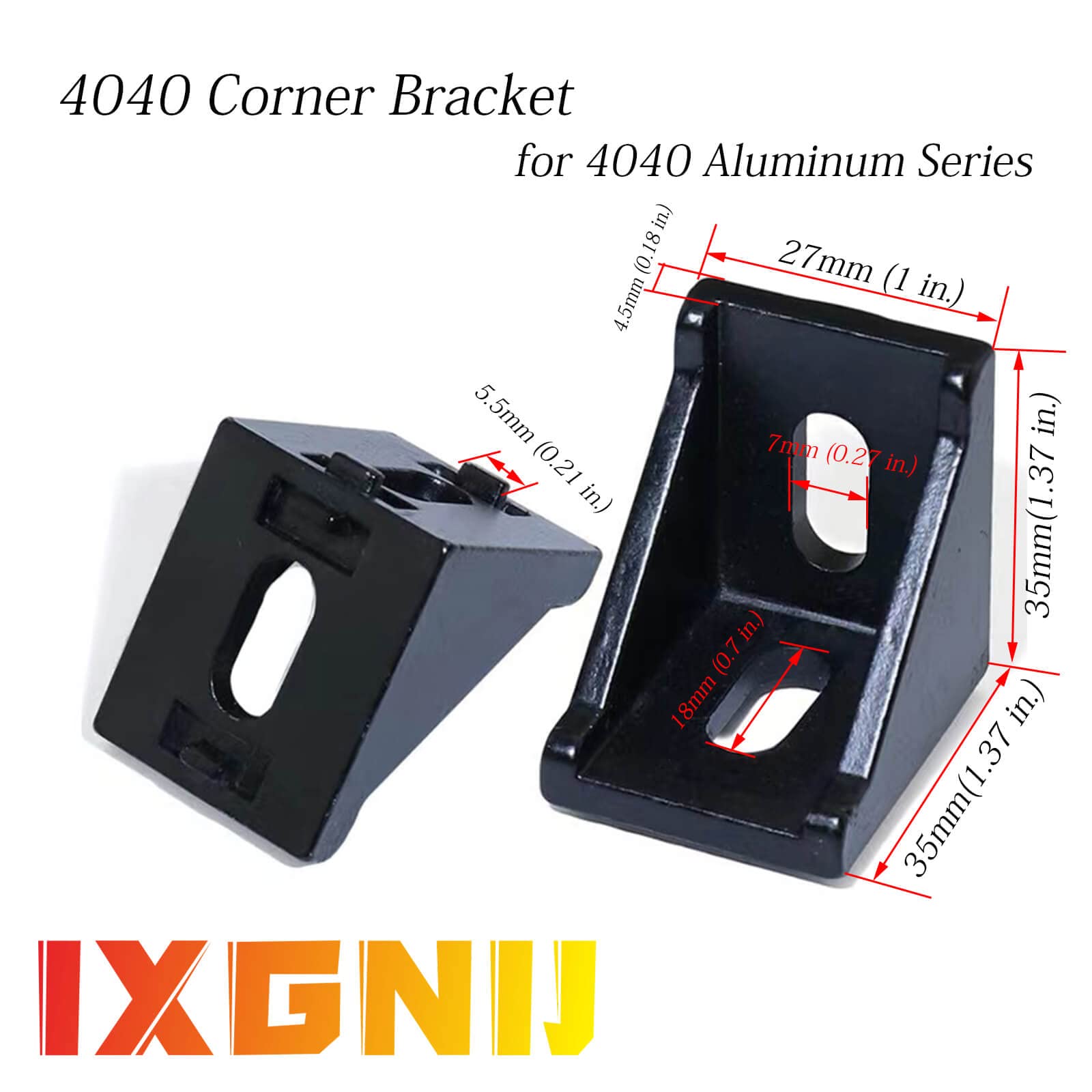 IXGNIJ M8 T-nuts for secure holds in 4040 extrusion profiles.