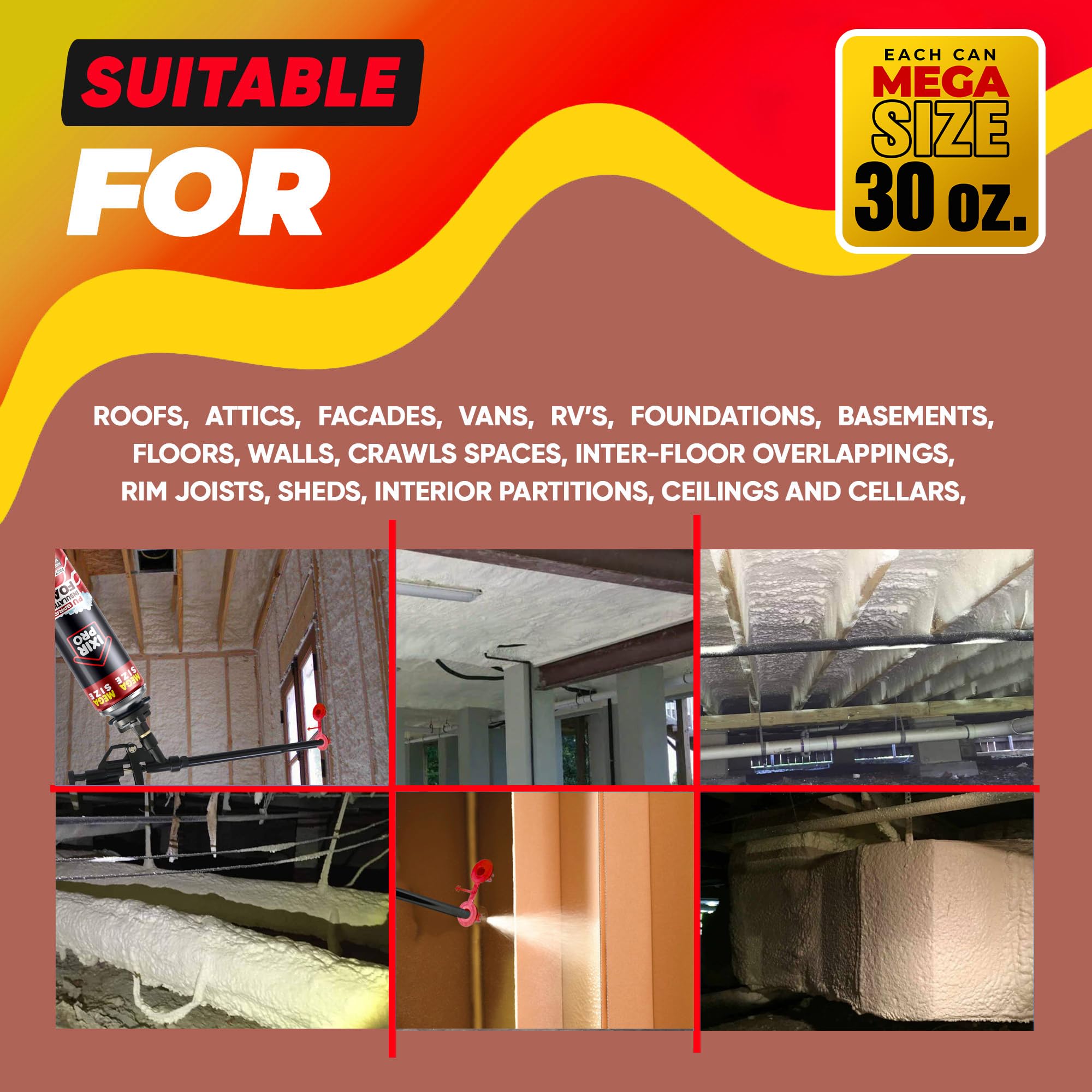 Ixirpro foam provides soundproofing when applied properly.