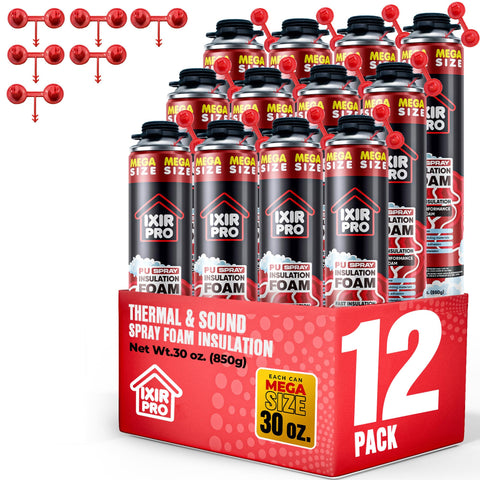 ixirpro spray foam can mega size shown for rapid insulation projects