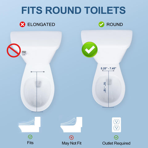 IYTATA electric bidet seat rear wash with customizable nozzle action for thorough cleansing