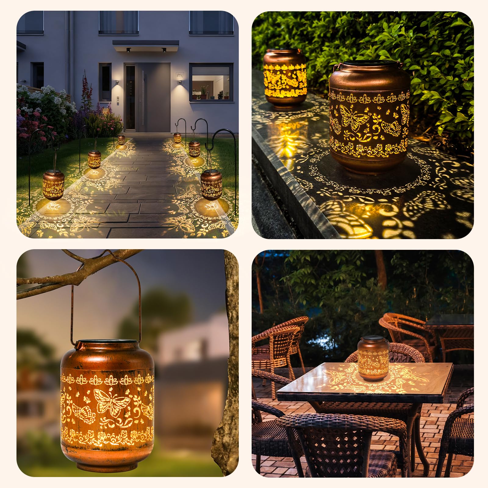 IYEZIGI IP65 waterproof lantern ideal for trees, tables, and ground use.
