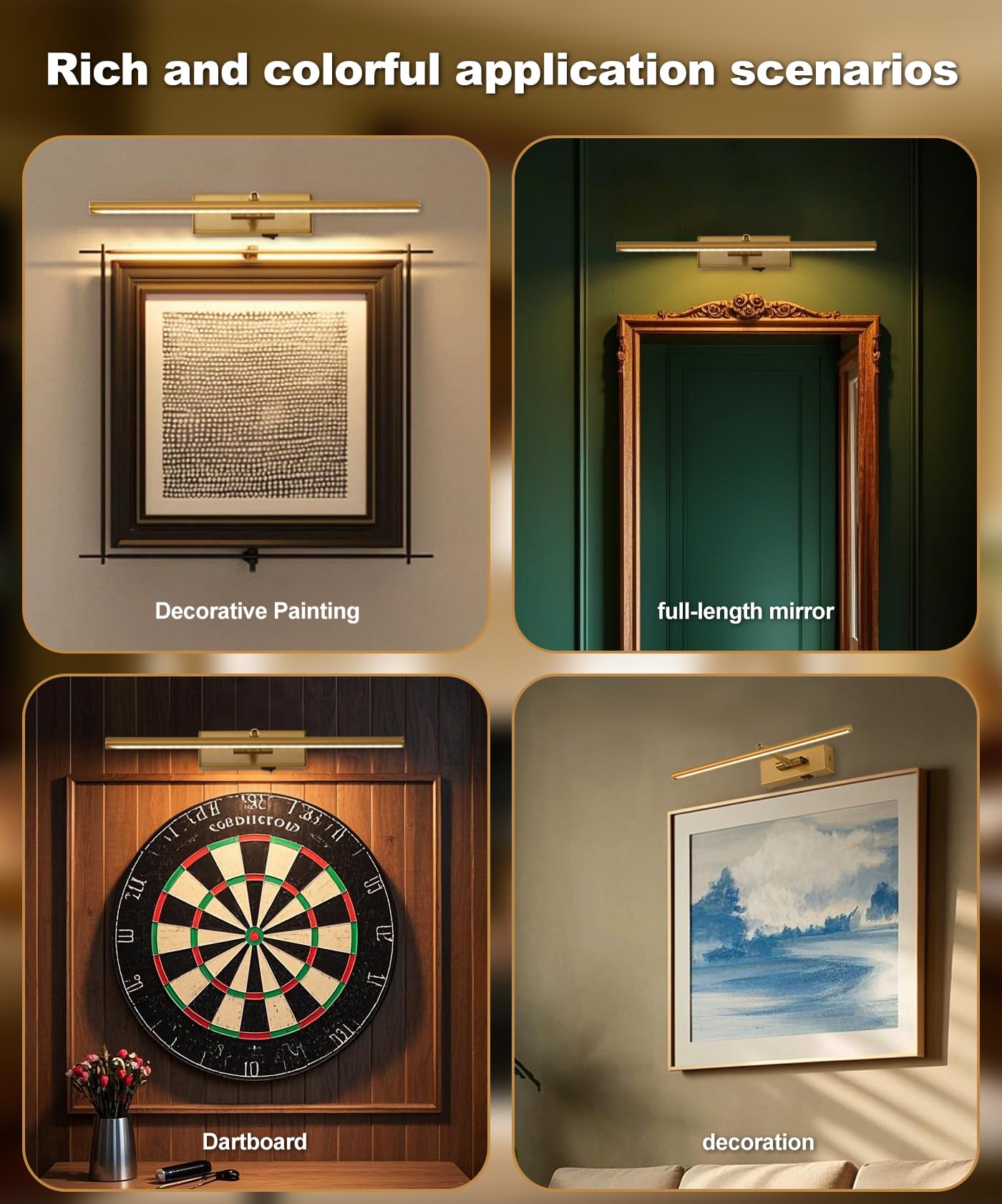 iYoee artwork light suitable for paintings, portraits, and photos on a gallery wall