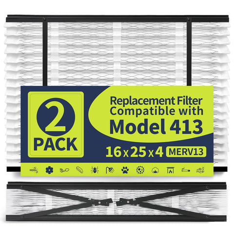 IYOUYA 413 replacement filter pack front view; compatible with AprilAire purifiers for cleaner air.