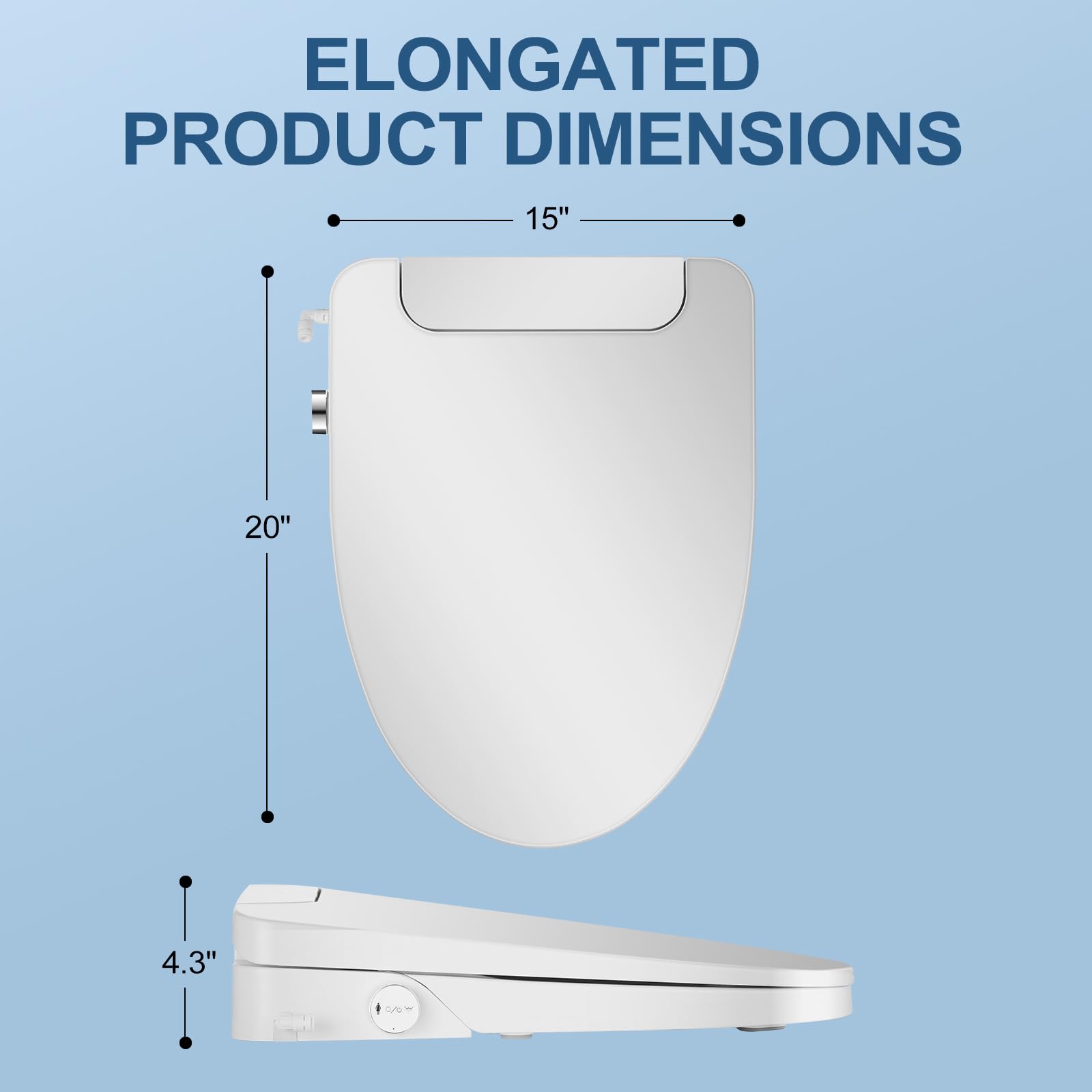 IYTATA electric bidet seat LED nightlight for safe nighttime use