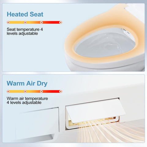 IYTATA electric bidet seat warm water for chilly mornings