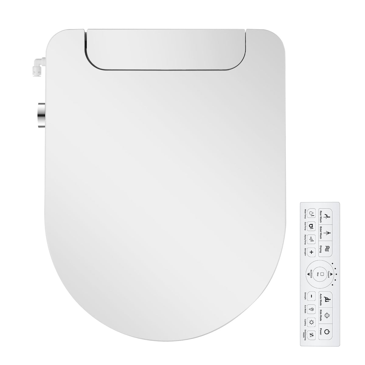 IYTATA electric bidet seat with round form and warm water for a refreshing cleanse