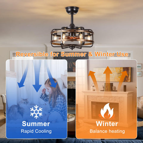 IYUNXI remote-controlled ceiling fan with lights for easy adjustments