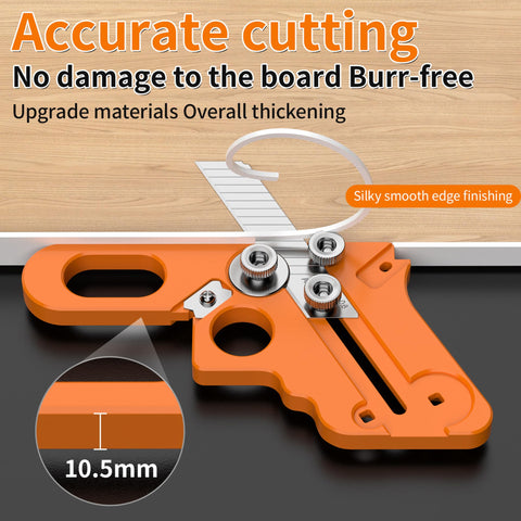 IZIO Edge Banding Trimmer cutting action shown during edge trimming task.
