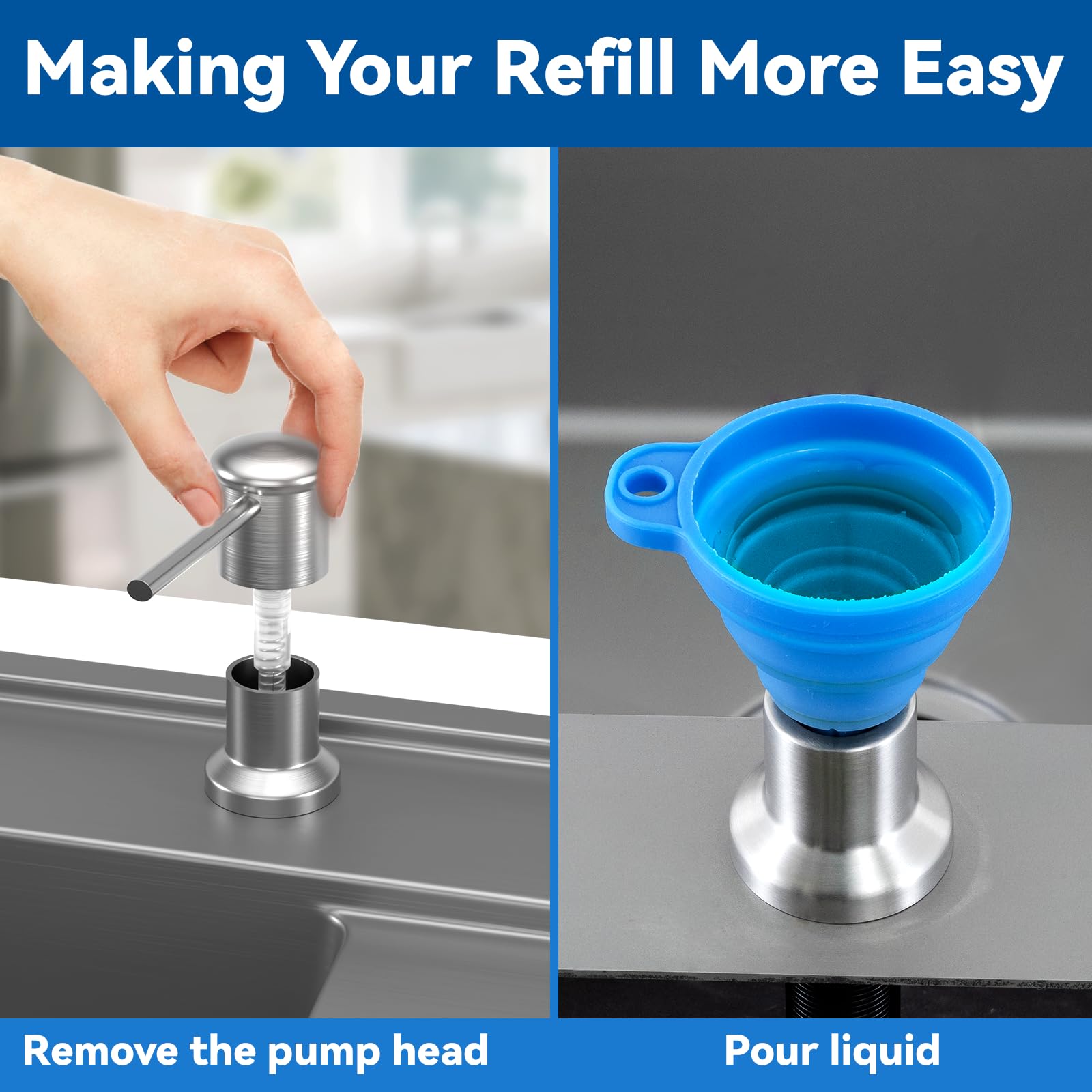 Izolor countertop dispenser supports versatile use for hand soap or lotion.