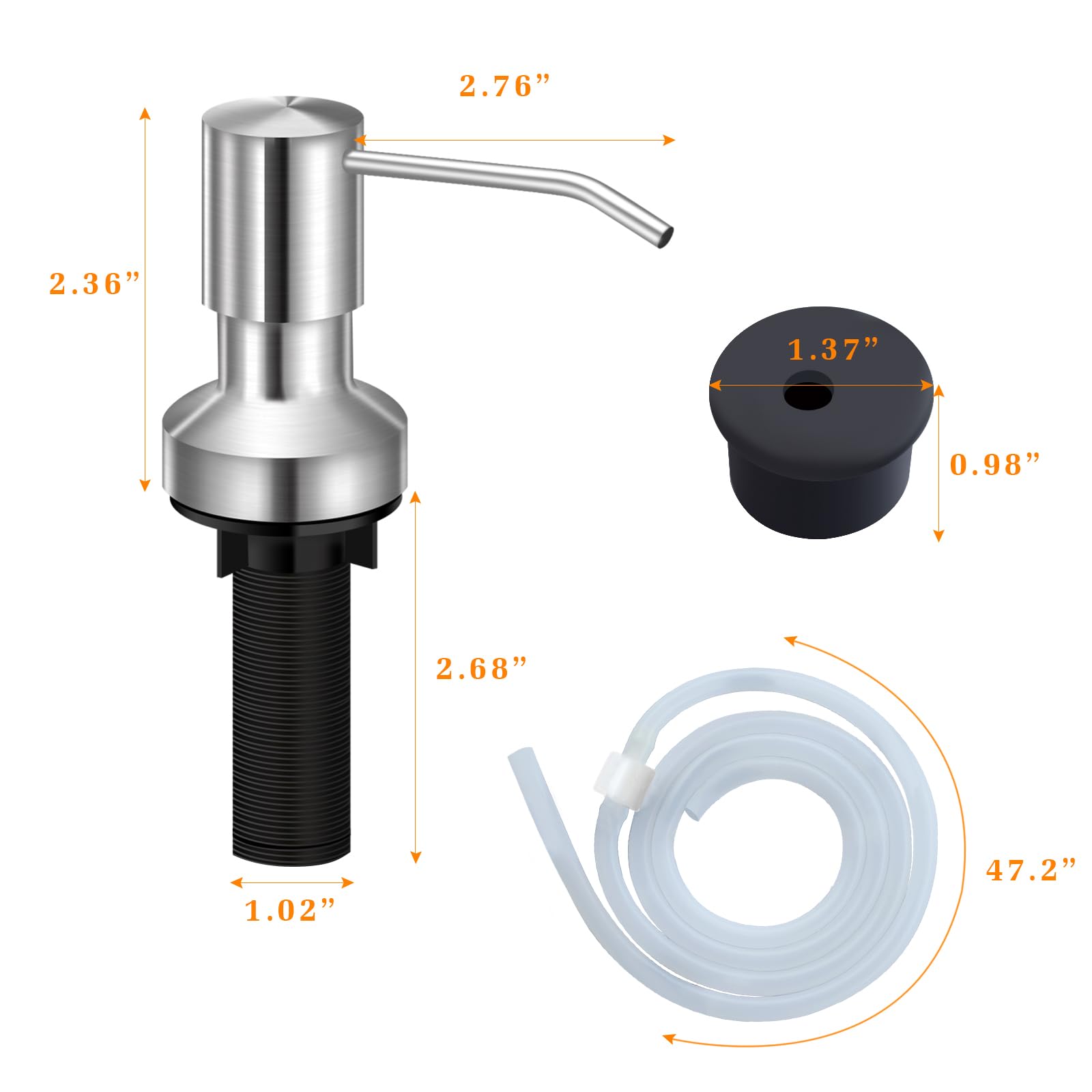 food-grade silicone tube remains flexible under the counter