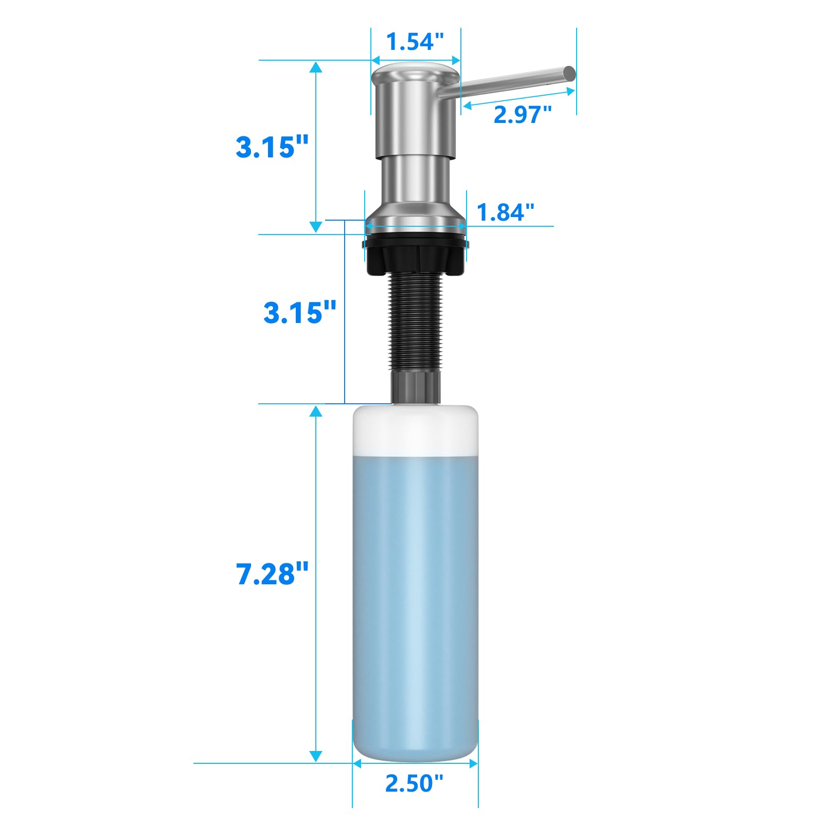 Izolor long-thread spout fits most countertops for reliable installation.