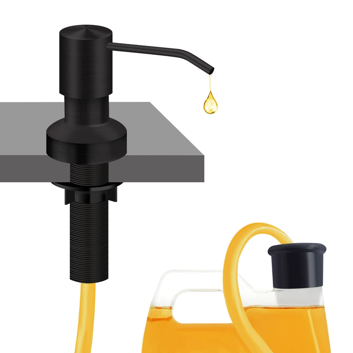 Izolor sink dispenser extension-tube-kit enables fewer refills and neater counters.