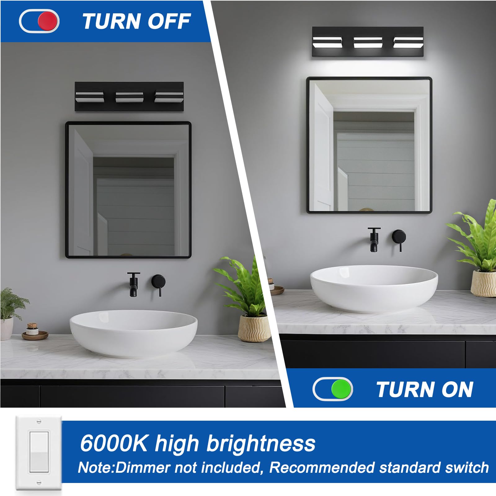 IZORRO compact 16-inch three-light vanity option for smaller spaces.