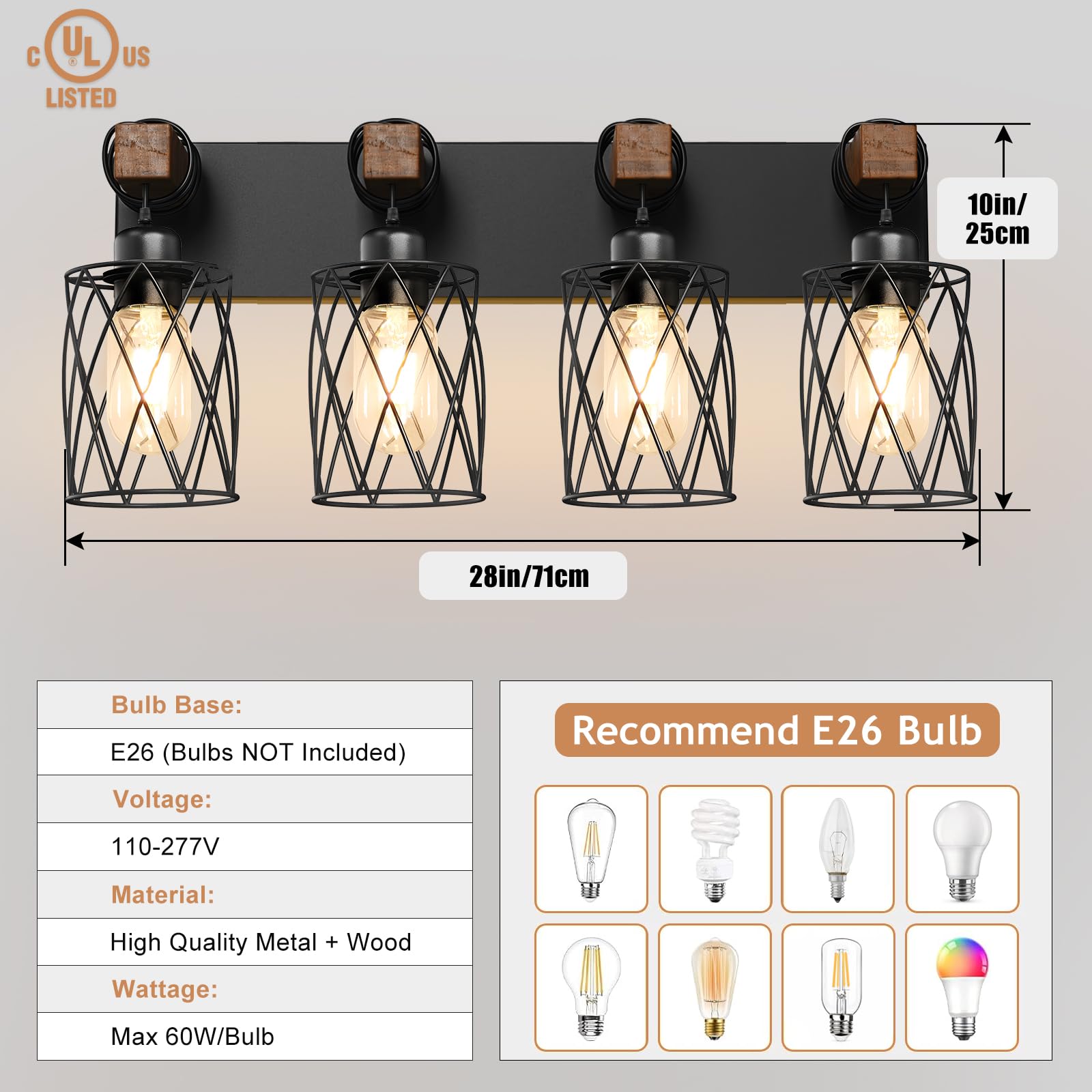 IZORRO easy-install vanity light suits DIY bathroom remodels.