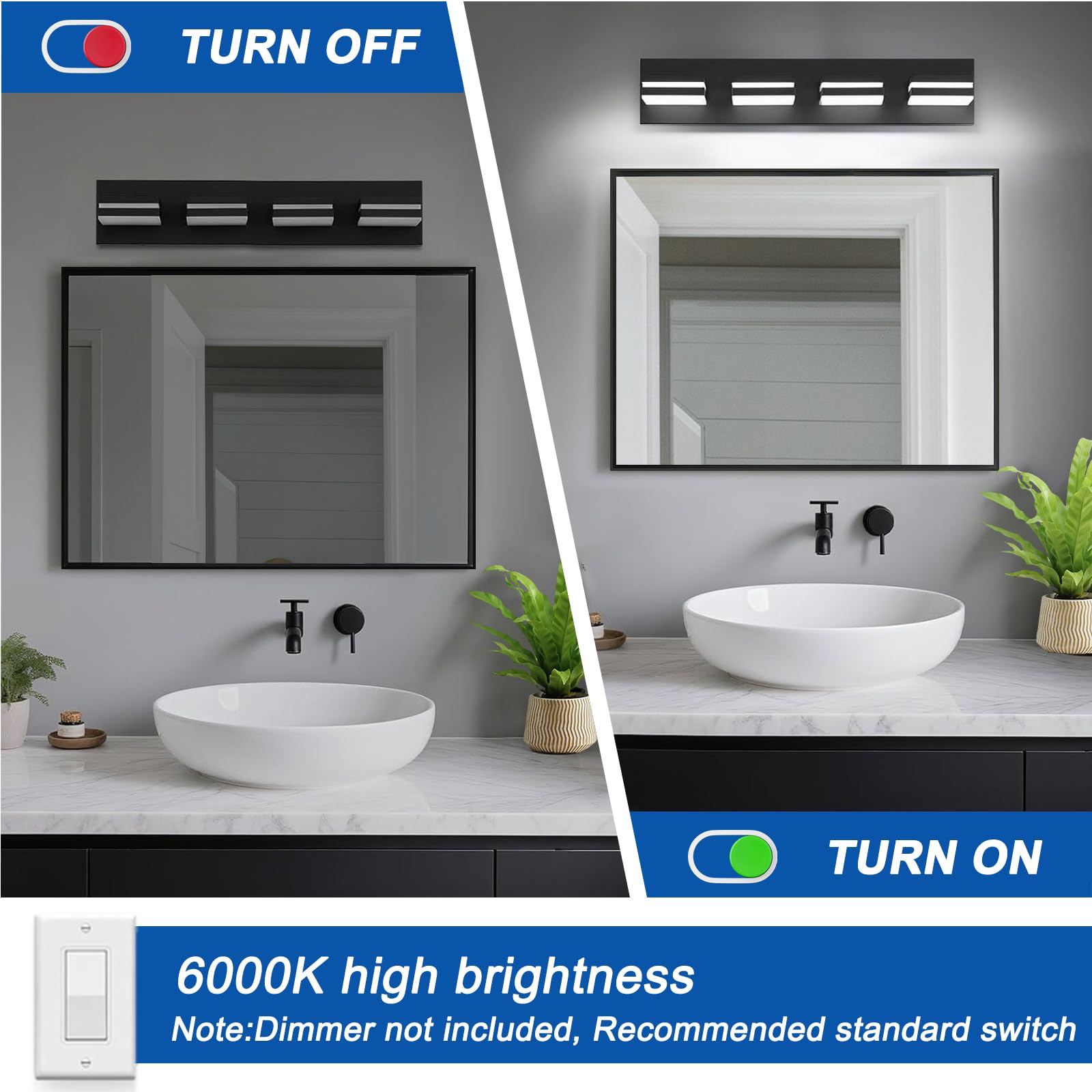 IZORRO ready-to-mount bathroom light ships fully assembled with hardware