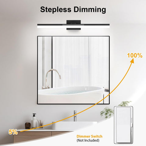 IZORRO vanity light retractable arm adapts to mirror thickness